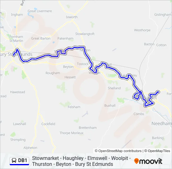 DB1 Bus Line Map