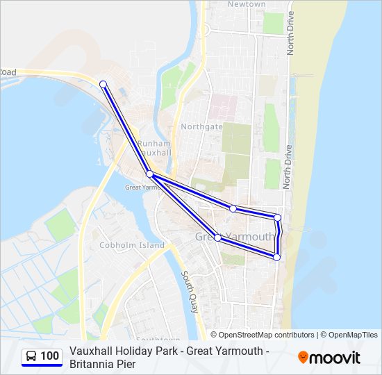 100 Bus Line Map