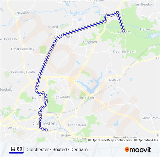 80 Bus Line Map