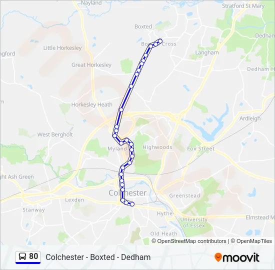 80 Bus Line Map