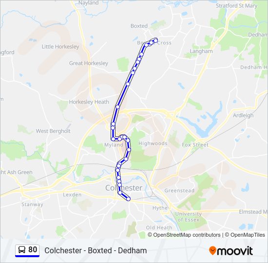 80 Bus Line Map