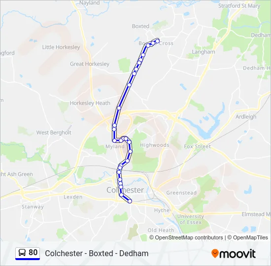 80 Bus Line Map