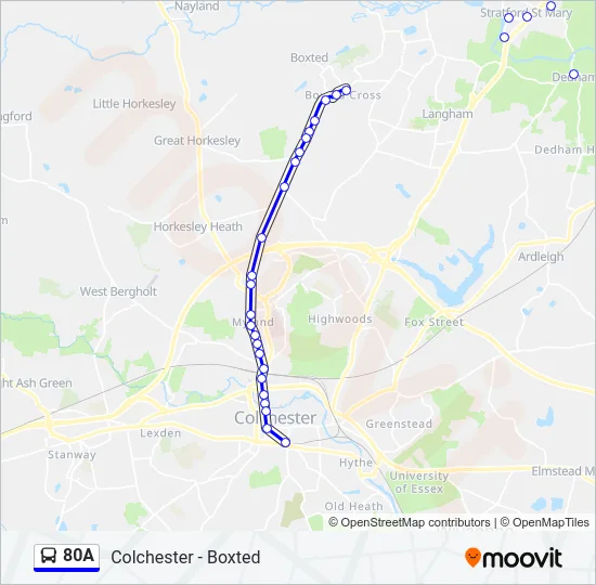80A Bus Line Map