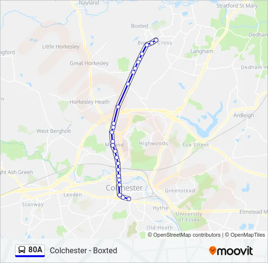 80A Bus Line Map