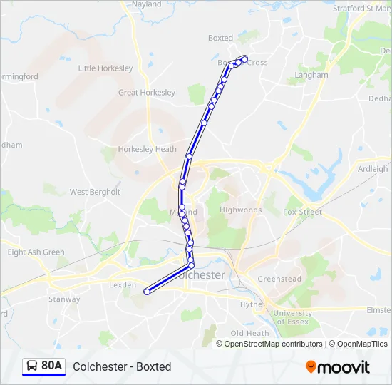 80A Bus Line Map