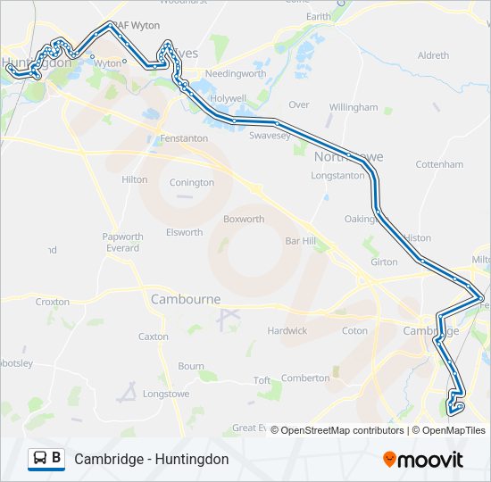 B Bus Line Map