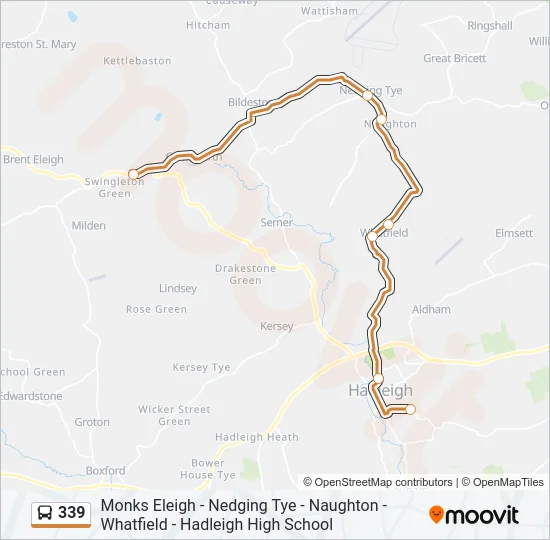 339 Bus Line Map