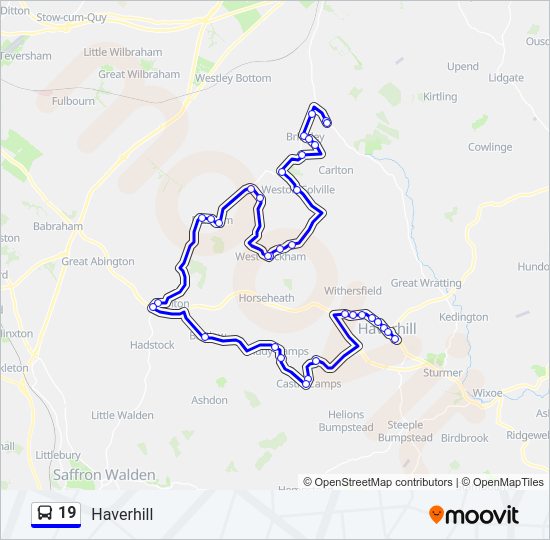 19 Bus Line Map