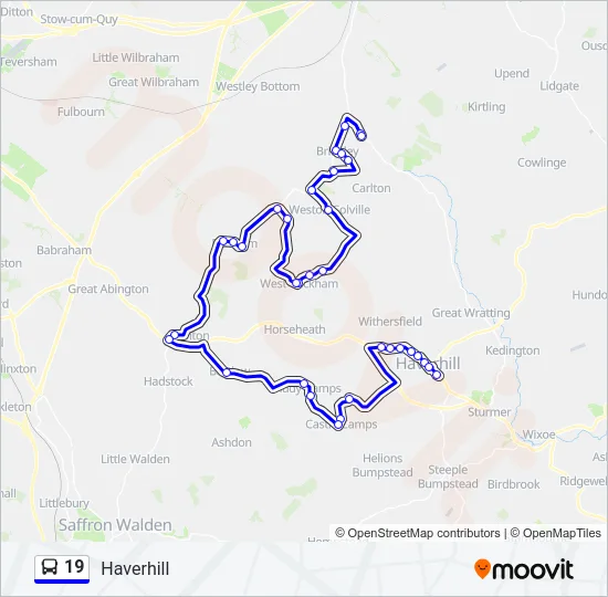 19 Bus Line Map