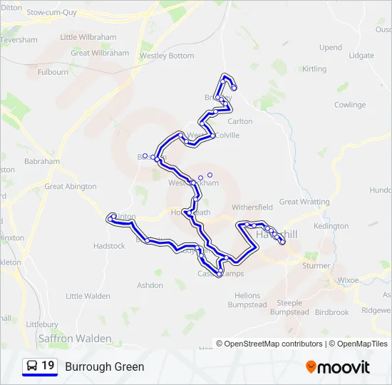 19 Bus Line Map