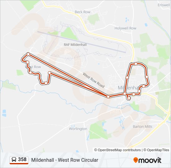 358 Bus Line Map
