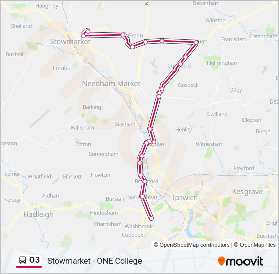 O3 Bus Line Map