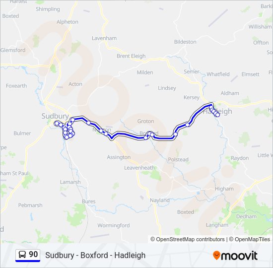 90 Bus Line Map