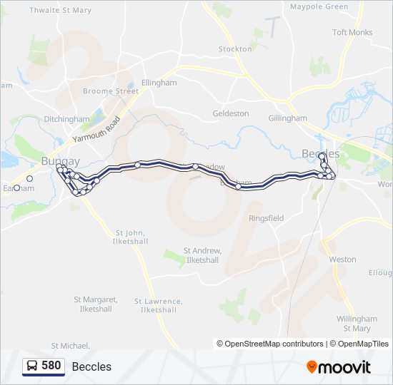 580 Bus Line Map