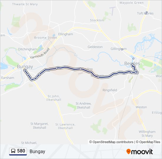 580 Bus Line Map