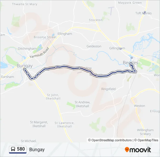580 Bus Line Map