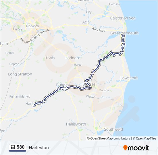 580 Bus Line Map