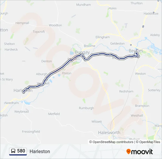 580 Bus Line Map