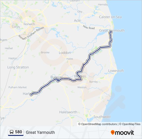 580 Bus Line Map