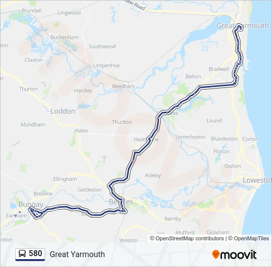 580 Bus Line Map