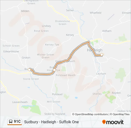 91C Bus Line Map