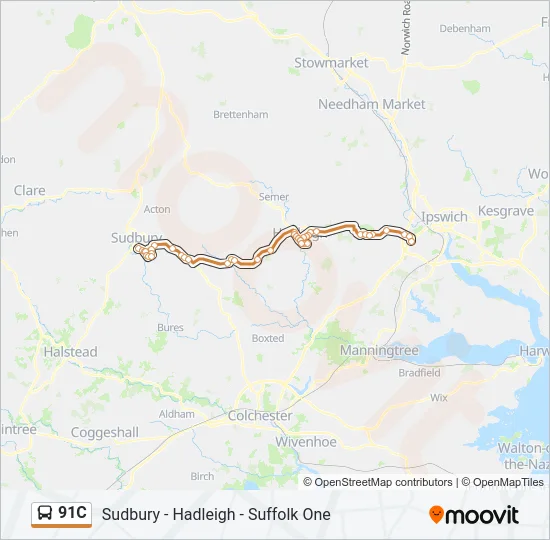 91C Bus Line Map