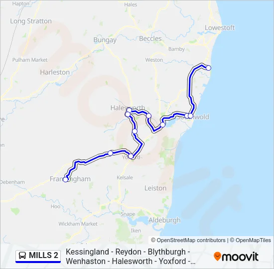MILLS 2 Bus Line Map