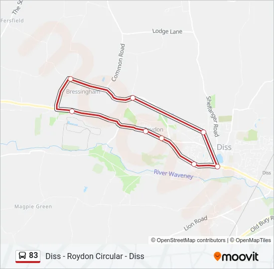 83 Bus Line Map