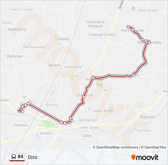 84 Bus Line Map