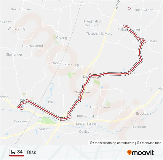 84 Bus Line Map