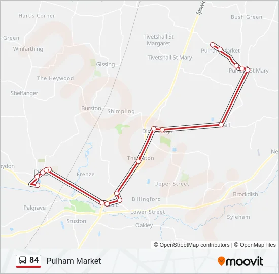 84 Bus Line Map