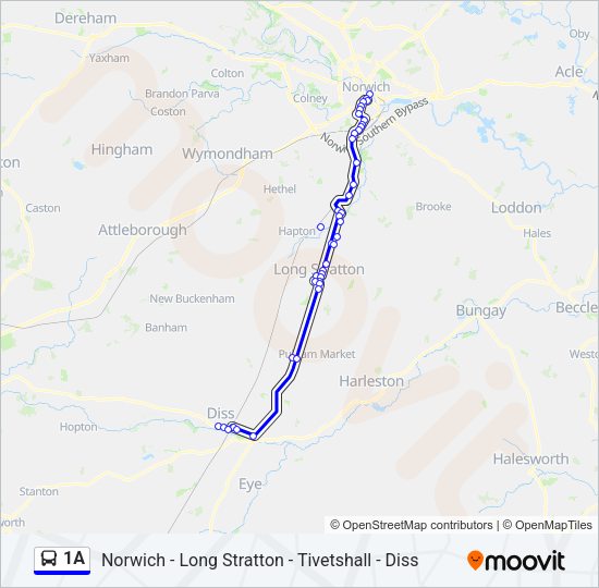 1A Bus Line Map