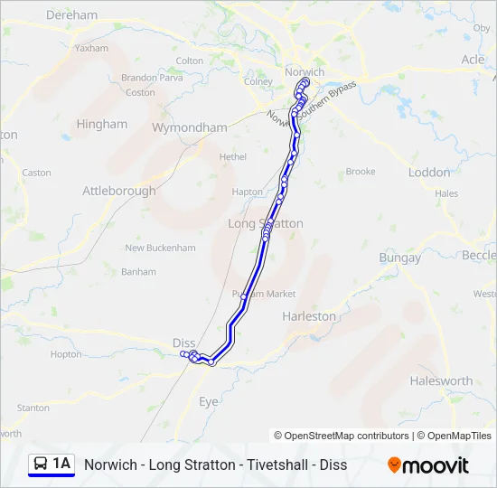 1A Bus Line Map