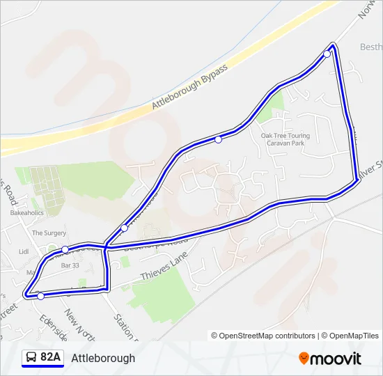 82A Bus Line Map