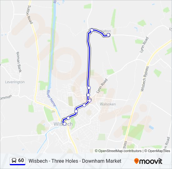 60 bus Line Map