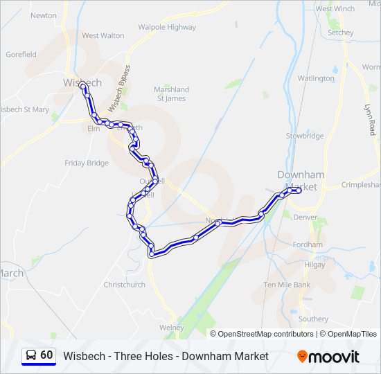 60 Bus Line Map