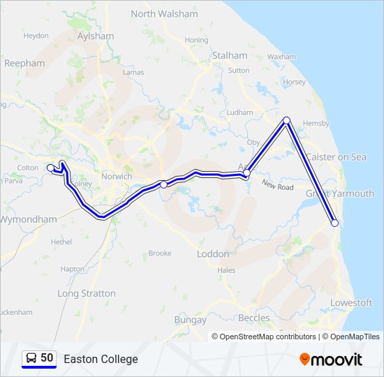 50 Bus Line Map