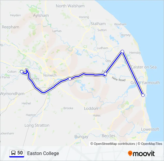50 Bus Line Map