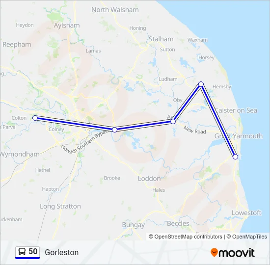 50 Bus Line Map