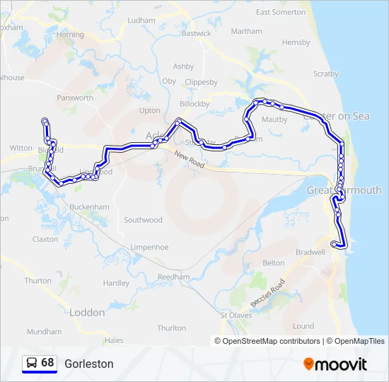 68 Bus Line Map