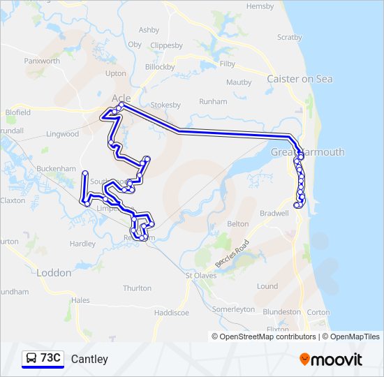 73C Bus Line Map