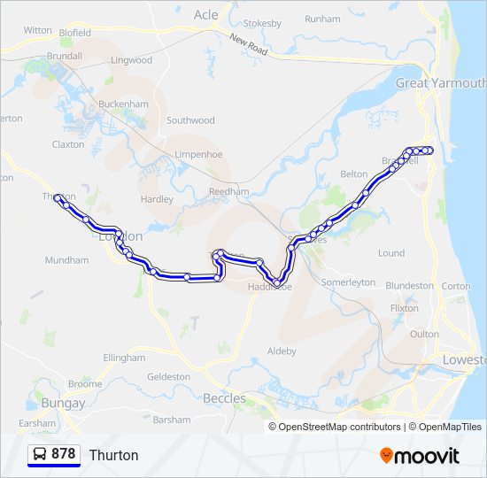 878 Bus Line Map