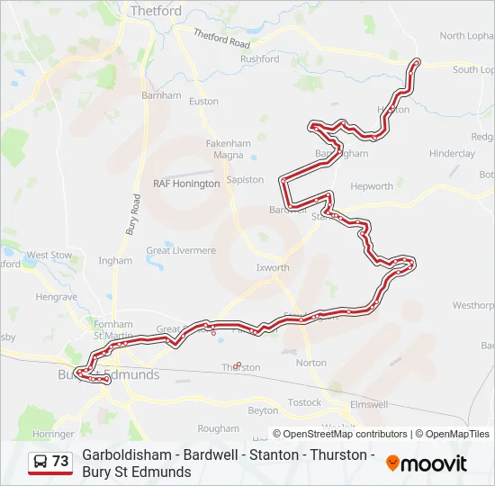 73 Bus Line Map