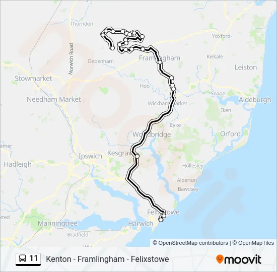 11 Bus Line Map