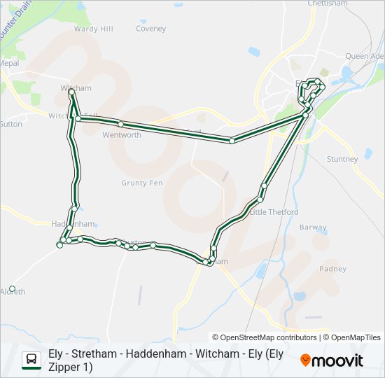 ELY ZIPPER 1 Bus Line Map
