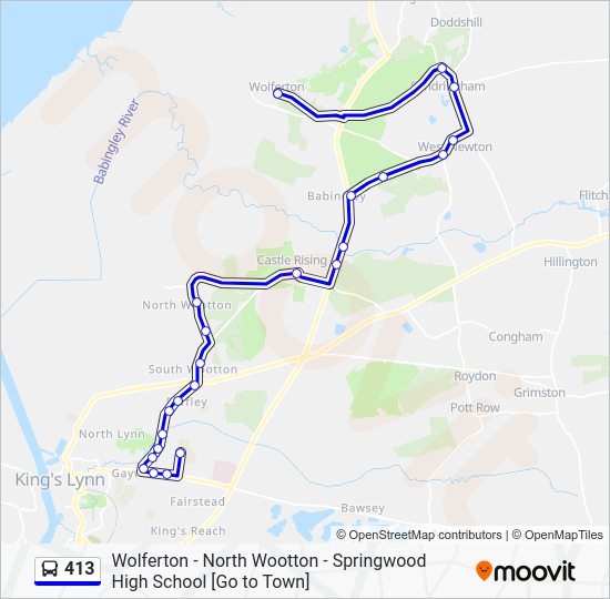 413 Route: Schedules, Stops & Maps - Kings Lynn (Updated)