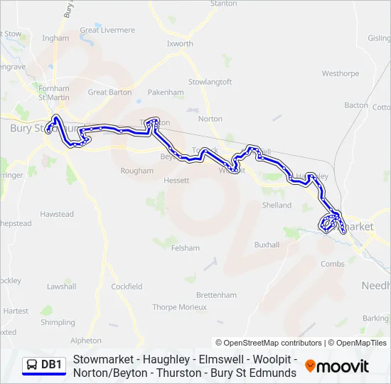 DB1 Bus Line Map