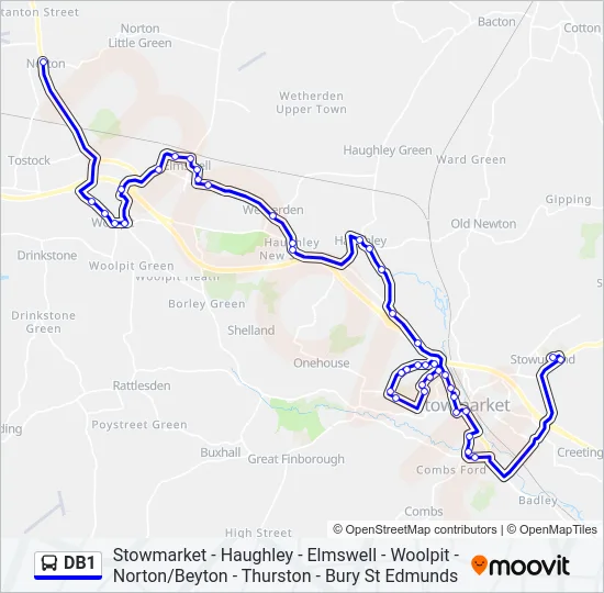 DB1 Bus Line Map