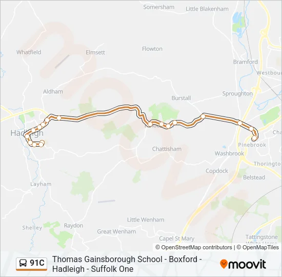 91C Bus Line Map