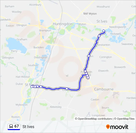 67 Bus Line Map